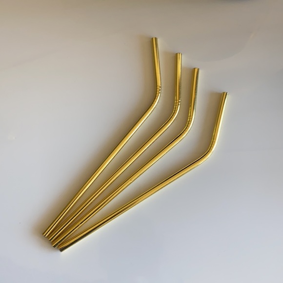 Anthropologie Other - HP Anthropologie Metal gold straws